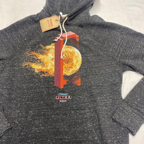 NBA Jam Hoodie Sweatshirt Michalob Ultra Homage M Dark Gray NWT - Picture 2 of 9